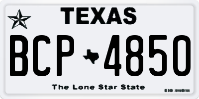 TX license plate BCP4850