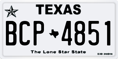 TX license plate BCP4851
