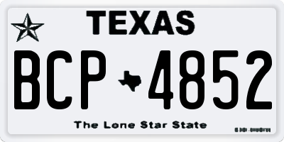 TX license plate BCP4852