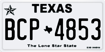 TX license plate BCP4853