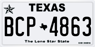 TX license plate BCP4863