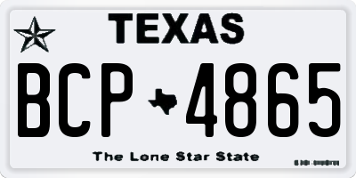 TX license plate BCP4865