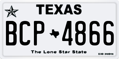 TX license plate BCP4866