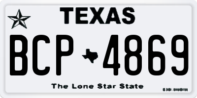 TX license plate BCP4869