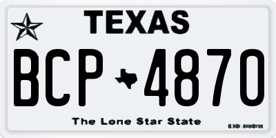 TX license plate BCP4870