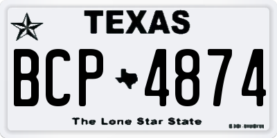 TX license plate BCP4874