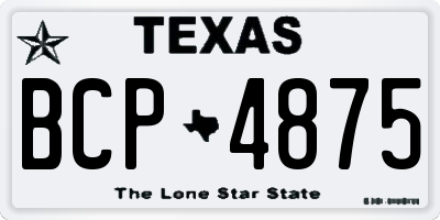 TX license plate BCP4875