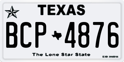 TX license plate BCP4876