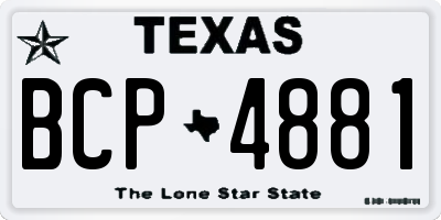 TX license plate BCP4881
