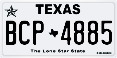 TX license plate BCP4885