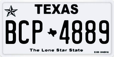 TX license plate BCP4889