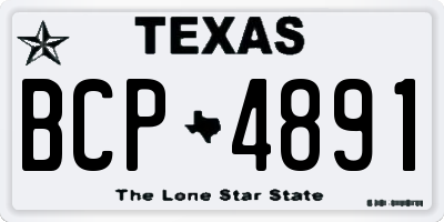 TX license plate BCP4891