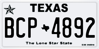 TX license plate BCP4892