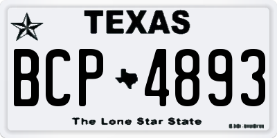 TX license plate BCP4893