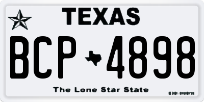 TX license plate BCP4898