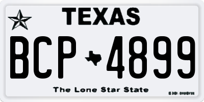 TX license plate BCP4899