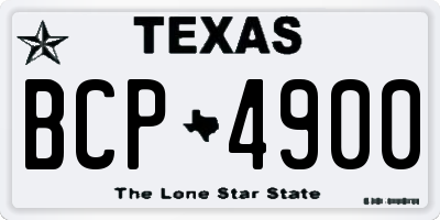 TX license plate BCP4900