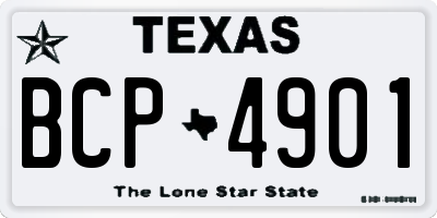 TX license plate BCP4901