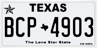 TX license plate BCP4903