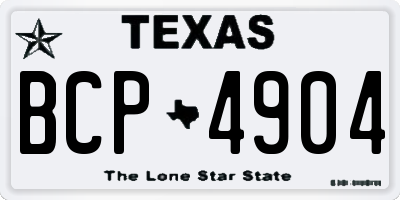 TX license plate BCP4904