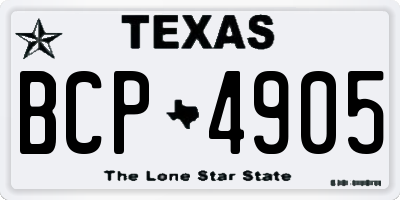 TX license plate BCP4905