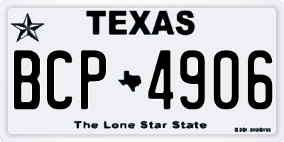 TX license plate BCP4906