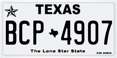 TX license plate BCP4907