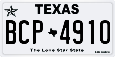 TX license plate BCP4910