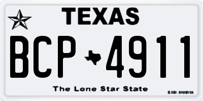 TX license plate BCP4911