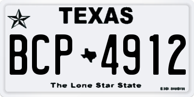TX license plate BCP4912