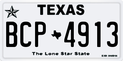 TX license plate BCP4913
