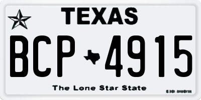 TX license plate BCP4915