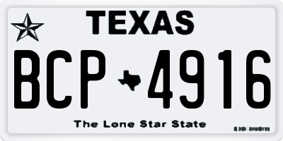 TX license plate BCP4916