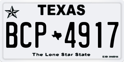 TX license plate BCP4917