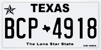 TX license plate BCP4918