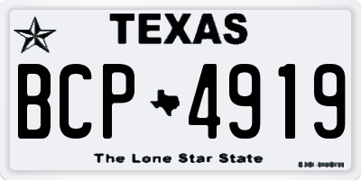 TX license plate BCP4919