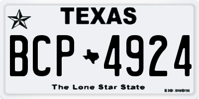 TX license plate BCP4924