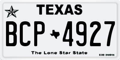 TX license plate BCP4927