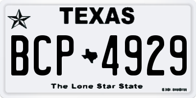 TX license plate BCP4929
