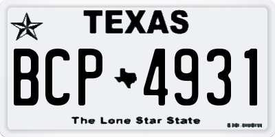 TX license plate BCP4931