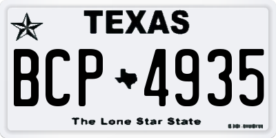 TX license plate BCP4935