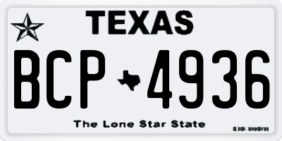 TX license plate BCP4936