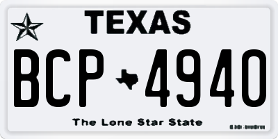 TX license plate BCP4940