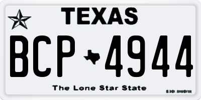 TX license plate BCP4944
