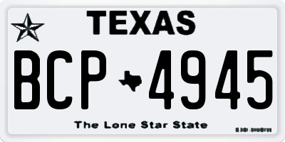 TX license plate BCP4945