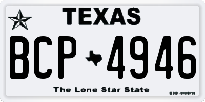 TX license plate BCP4946