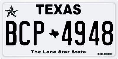 TX license plate BCP4948