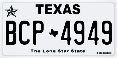 TX license plate BCP4949