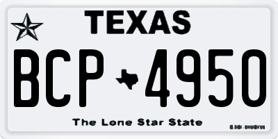 TX license plate BCP4950