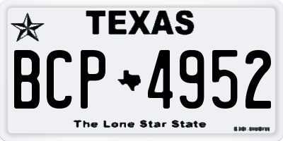 TX license plate BCP4952